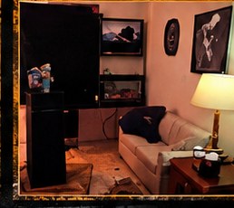 The recreated living room of Apartment 213