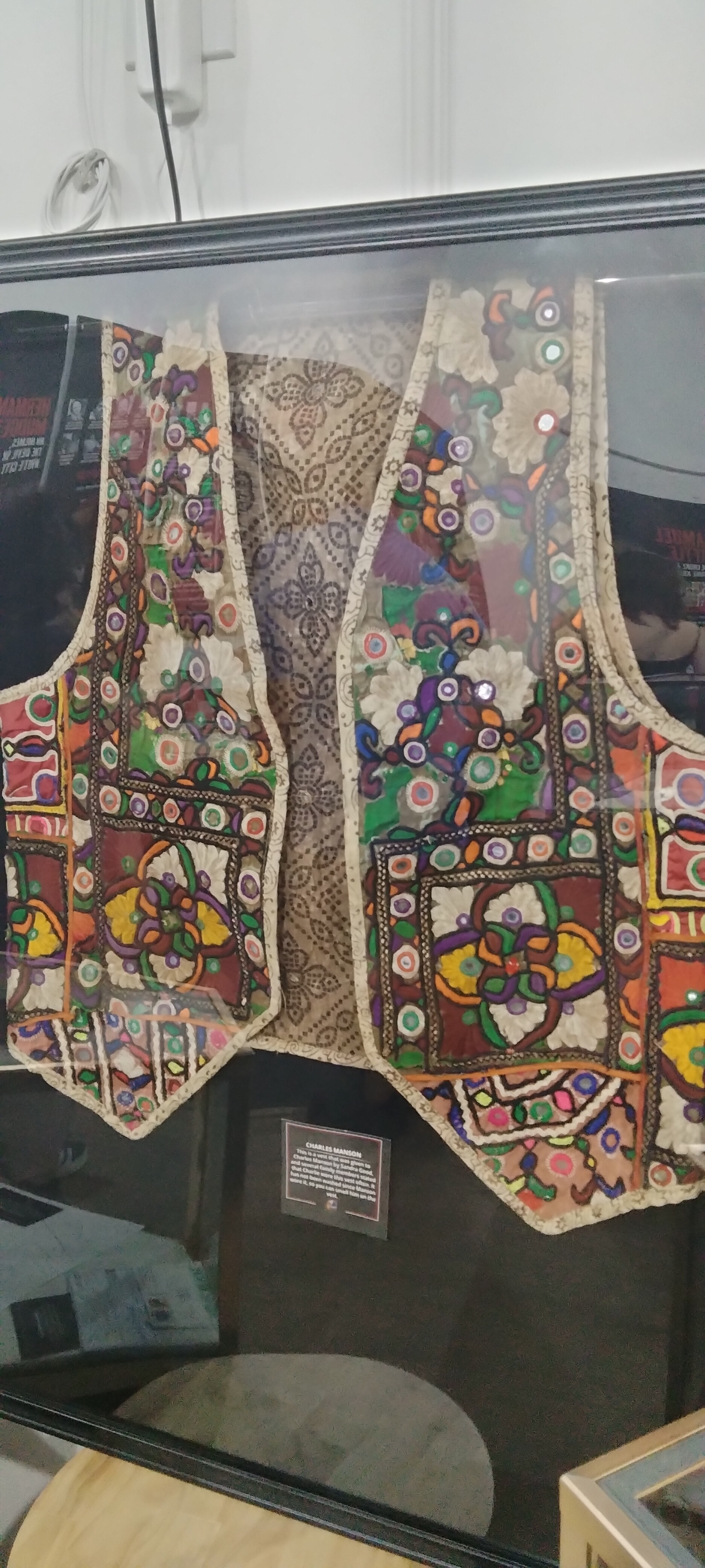 Charles Manson's embroidered mirror-work vest