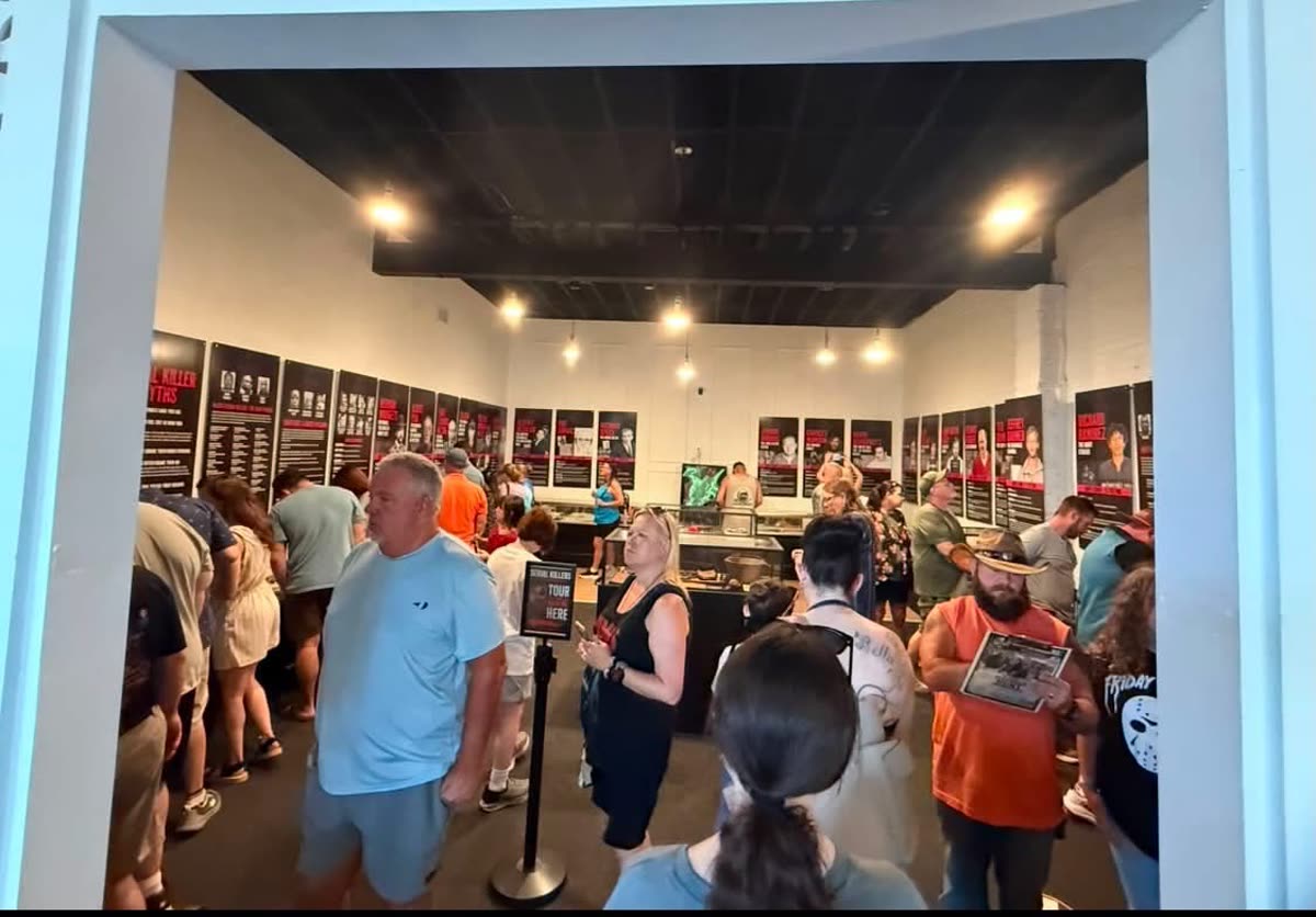 Visitors exploring the museum floor