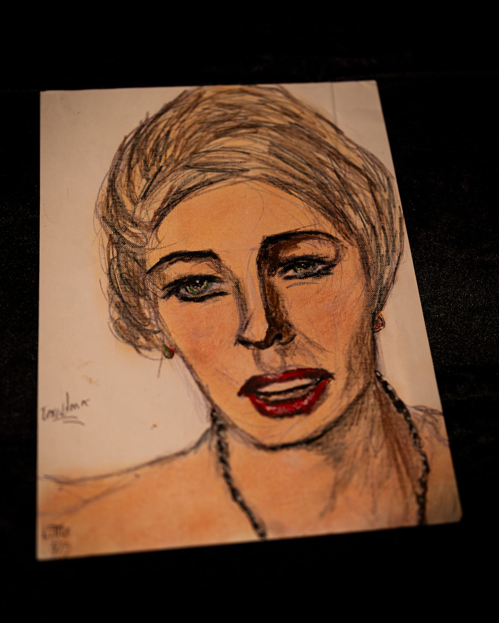 Original portrait artwork drawn by an incarcerated killer