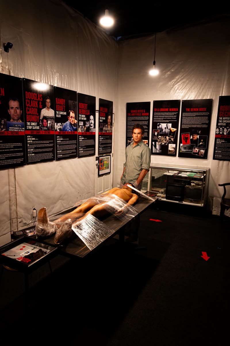 A display case of authentic artifacts
